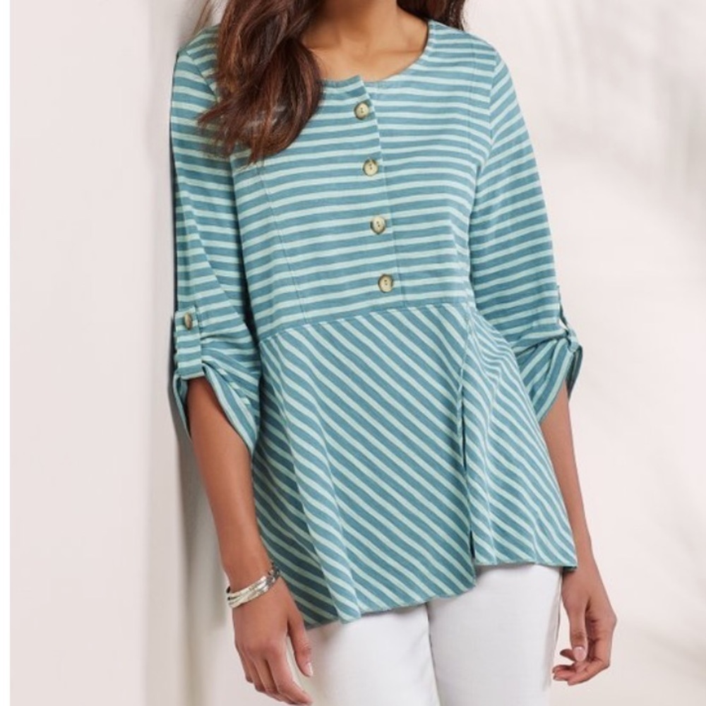 Soft Surroundings Preston Top Button Faux Wrap